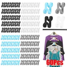 60 Pcs Clothes Hanger Connector Hooks Closet Hanger Organizer Space-saving Clip