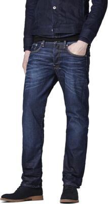 G-STAR RAW Herren 3301 Straight Classic Jeans Mens 5-Pocket Hose Blau 27W / 33L