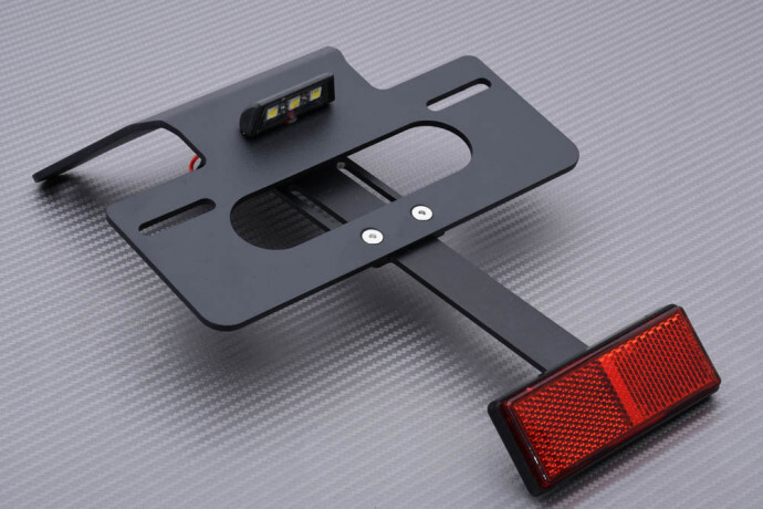 Support de plaque Suzuki DR 650 SE anti-vibrations avec catadioptre pour remplacer la bavette