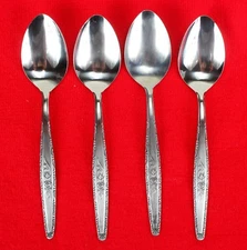 4X Teaspoons Spoons Stylecraft SYF2 Stainless Satin Flatware 6 3/8" Tea Spoon
