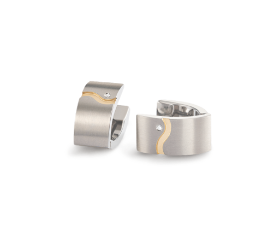 Boccia Damenschmuck Ohrstecker Creole0 05031-04 Reintitan Teil-Goldplattiert-image