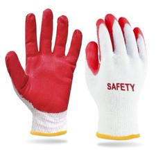 PREMIUM Non-Slip Red Latex Rubber Palm Coated...