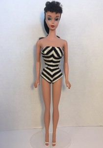 vintage barbie black and white swimsuit