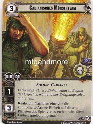 Warhammer 40000 Conquest LCG - Cadianisches Mörserteam  #036 - Base Set dt.