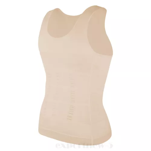 Herren Abnehmen Body Shaper Weste Gürtel Bauch Brust Kompression T-Shirt Tank Top - Bild 15 von 49