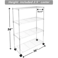 Simple Deluxe 4-Shelf Shelving Unit Heavy Duty Shelfs with Wheel&Adjustable Feet