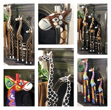 Wooden Giraffe Statue 100cm 80cm 60cm Giraffe Carving Giraffe Ornament