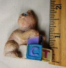 Unbranded Miniature Resin Orange Cat with Alphabet Blocks "C, A, T" — photo 7