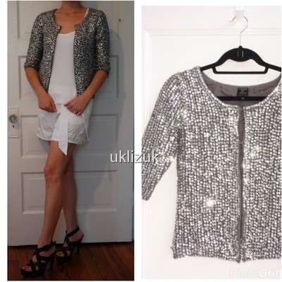 silver sparkle cardigan