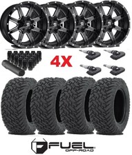 Fuel Maverick Black Milled Wheels Mud Gripper Tires 33 12.50 20 F-250 F-350