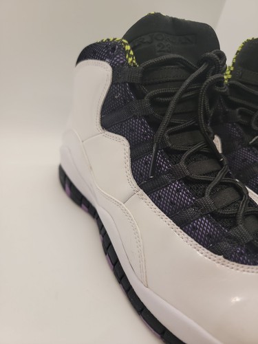 Girls Air Jordan 10 Retro (GS) Size 7Y 8.5W Box White / Purple Pop-Cyber-Black - Picture 14 of 20