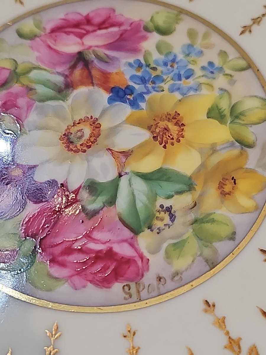ティファニーコウルドン 12 TIFFANY/ CAULDON V6153 DINNER PLATES RAISED & Hand Paint