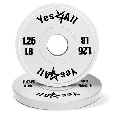 Weight Plates 1.25LB Set of 2 Rubber Micro Weights Olympic Barbell YES4ALL