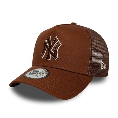 NEW ERA NEW YORK YANKEES OUTLINE TRUCKER CAP.9FORTY AFRAME BASEBALL MESH HAT W26