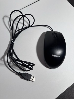 Logitech B100 Wired USB Mouse Optical Black M-U0026 810-006640 Tested PC Mac