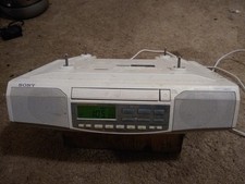 SONY Under Cabinet Radio AM/FM CD Player Alarm Model ICF-CD513 White Super Bass