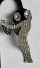 JJ Single (1) VTG Black Clear Rhinestone Dancing Couple Clip On Earring — photo 9