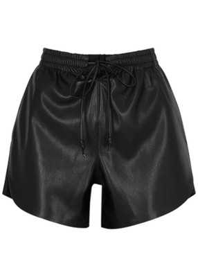 NANUSHKA schwarze Janna Kunstleder Shorts UK XS