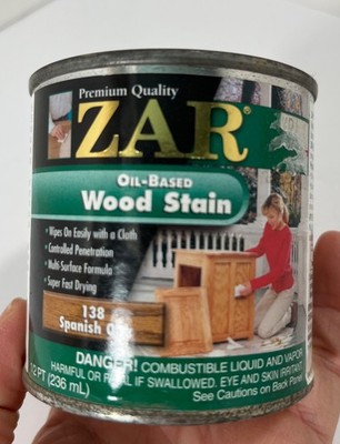 Zar  SPANISH OAK 138 Oil-Based Interior Wood Stain Multi-Surface 1/2 Pint (8oz)