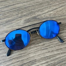 Vintage Revo 965/001 Blue Mirror Oval Sunglasses Frame Japan 90s