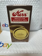 NEW- Kerr REGULAR Mouth Lids &  Bands Box of 12 Canning Jar Mason