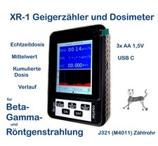 Geigerzähler + Dosimeter XR-1 für Beta/Gamma/x-ray 0.01µSv/h  2025 - J321/M4011