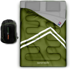 Backpacking Sleeping Bag Camping Gear-Double Sleeping Bag for Adults/Teens W/2 P