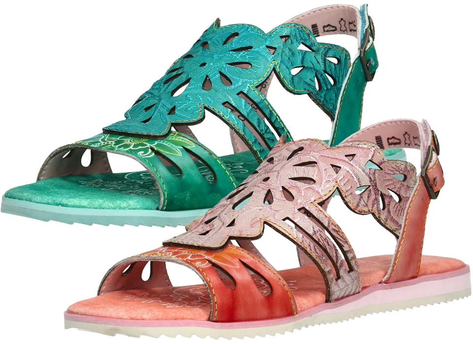 Laura Vita Damen Sandale aus Leder mit Hochfront und Cut-Outs Feclicieo 34 - Bild 1 von 1