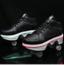 TAILORÍA Zapatos de Skate Reciclables en Cuatro Ruedas 2 en 1 Zapatos de Patín sobre Ruedas Talla 6