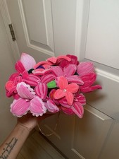 Pink Mixed Pipe Cleaner Flowers Bundle Artificial Flower Bouquet Arrangement