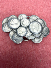 Vintage 1979 Coin Belt Buckle The Great American Buckle Co Made in USA 3.5"