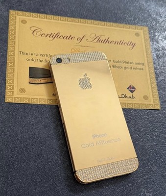 HANDY SMARTPHONE 24 KARAT VERGOLDET SWAROVSKI KRISTALL VERKRUSTET IPHONE 5S 