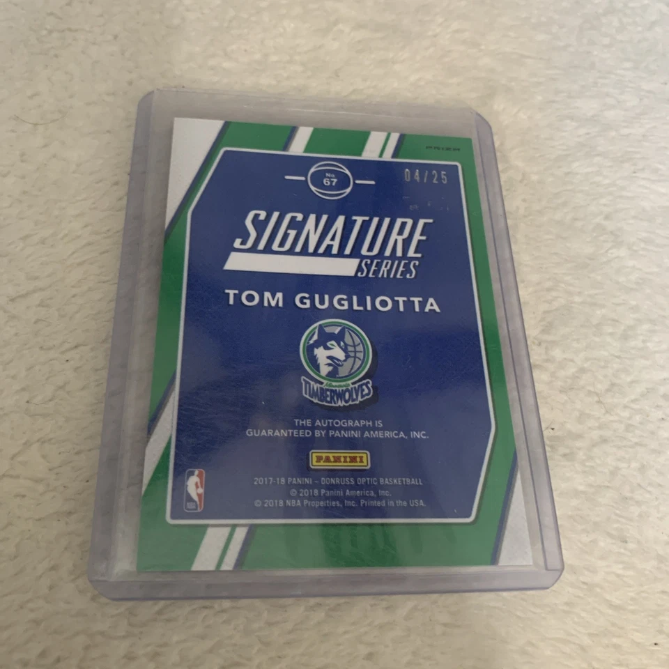 2017 Optic Signature Series Tom Gugliotta Autograph Pink Prizm #4/25 Wolves - Image 2 of 3