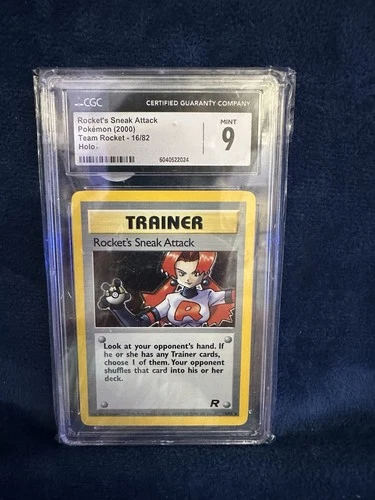2000 Pokemon Rocket's Sneak Attack Team Rocket # 16/82 Holo CGC 9