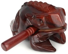 Meinl Percussion Wooden Frog Guiro - Large - Brown Finish 5-pack Bundle