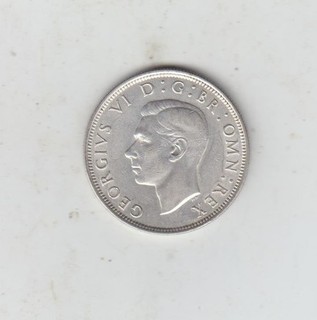 1946 George VI Silver (.500) Half Crown VF /NEF Light Tarnish Marks Obverse