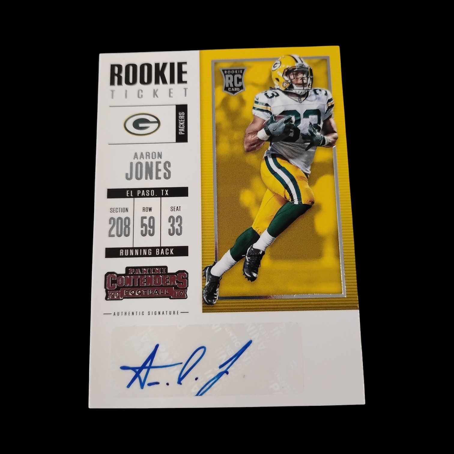 Aaron Jones Panini Contenders #139 Autograph