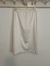 Vintage Size Large by Mel-Lin White Lace Trim Slip Skirt Midi Length