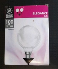 Globe Incandescent Soft Bulb 100w Bayonet Cap B22 Globe Size 95mm