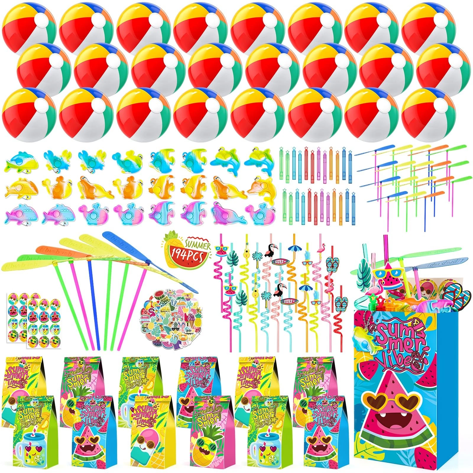 194 PCS Pool Party Favors Beach Party Favors, Summer Party Favors for Kids 3-...