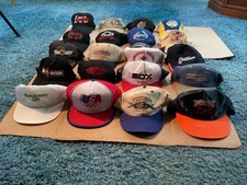 20 Vintage ' Hat Lot - SOX SEAGRAMS BEARS HARLEY DAVIDSON ALLSTATE MILLERS, etc