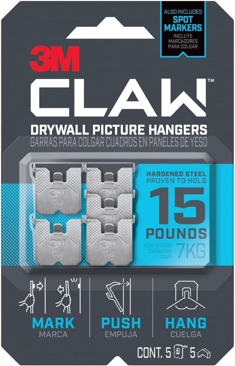 15 lb. Drywall Picture Hanger with Spot Markers, Heavyweight