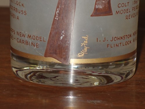 Rare gun pistol colt collier ROBERTSON ALLEN WHEELOCK JOHNSTON glass cup - Picture 7 of 12