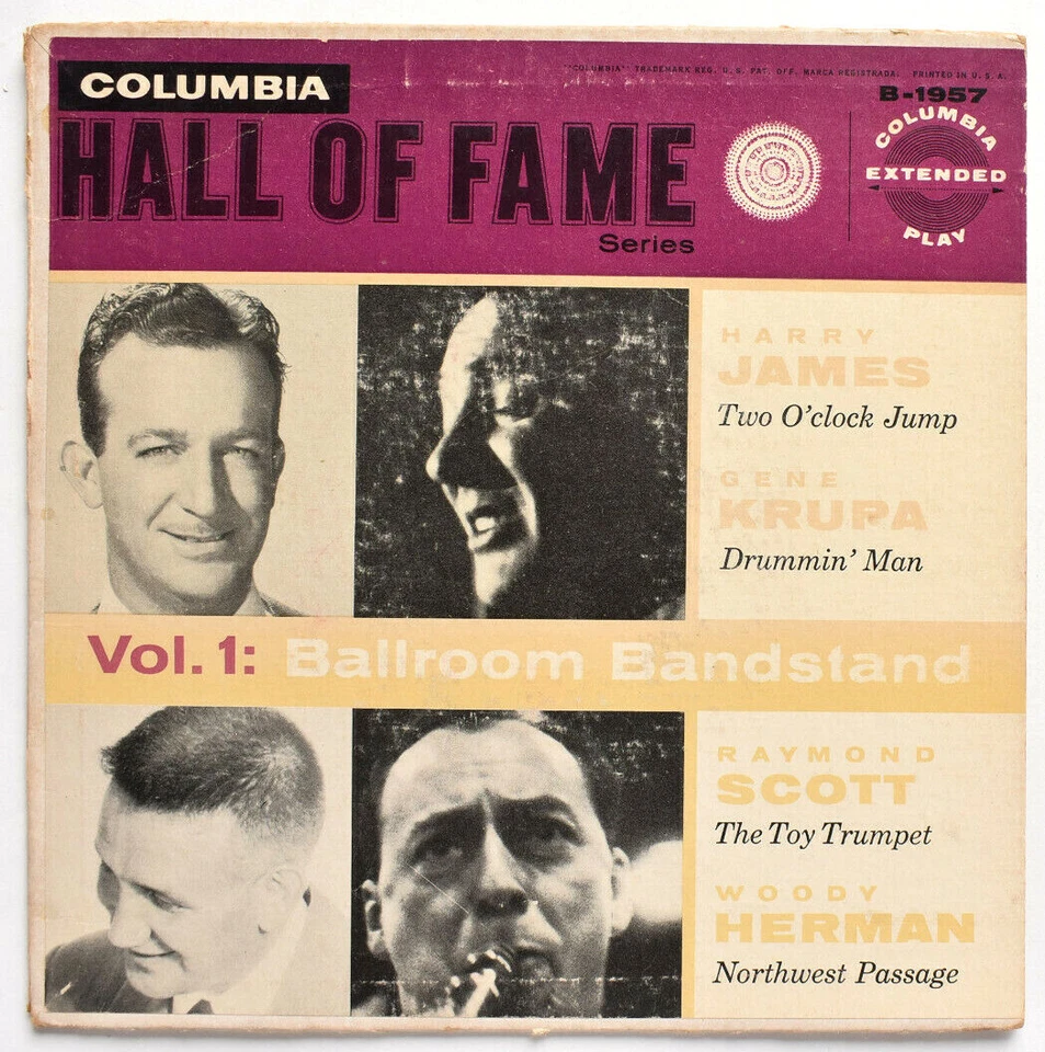 COLUMBIA HALL OF FAME VOL.1 BALLROOM BAND 7" EP RECORD GENE KRUPA HARRY JAMES - Image 3 of 4