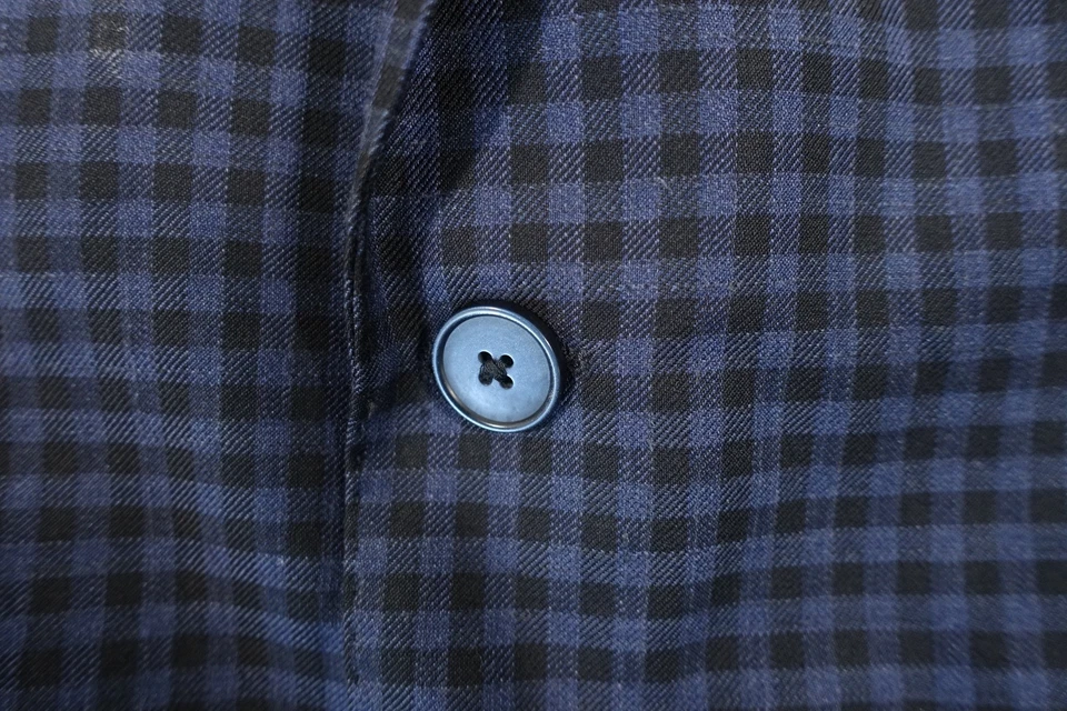 CHAQUETA ABRIGO DEPORTIVO BLAZER 100% LANA A CUADROS NEGRO AZUL HUGO BOSS JEWELS5 SEMINUEVA Foto 4 de 4