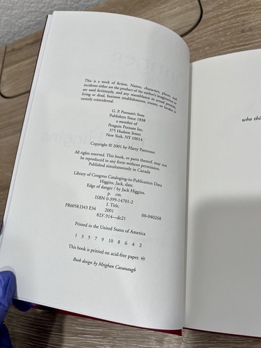 Edge of Danger by Jack Higgins (2001, First Edition, First Printing, Hardcover) - Picture 11 of 16