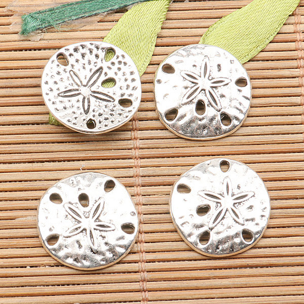 Connecteurs Tibétains Argentés Motifs Fleurs Et Branches - Lot 5 Pièces - Réf. FC15577