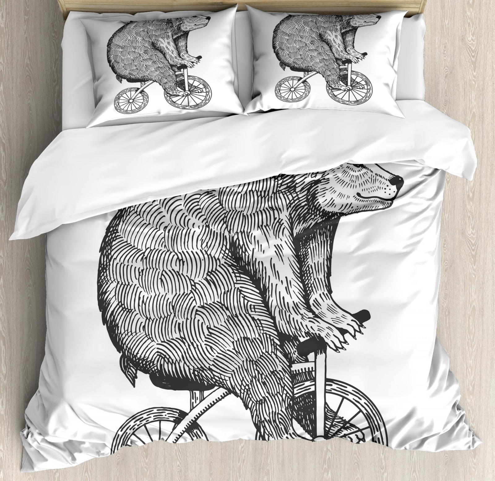 Bicycle Duvet Cover Set with Pillow Shams for Twin Queen King Bedding Decor-image