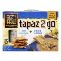 Mediterranean Snacks Tapaz 2 Go, Lentil Crackers + Classic Hummus on sale Mediterranean Snacks Tapaz 2 Go, Lentil Crackers + Classic Hummus on sale