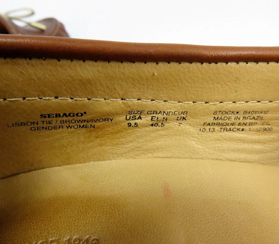 Zapatos de salón Sebago LISBON TIE para mujer talla 9,5 M cuero marrón artesanal tacones de 2-3/4" Foto 2 de 4